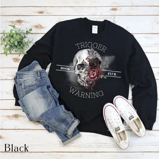 Trigger Warning Sweatshirt - Unisex Medium-Heavy Fabric, Loose Fit, Casual Style, Long Sleeve, 50% Cotton & 50%...