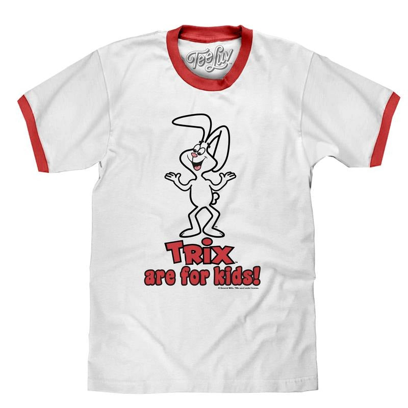 Trix are for Kids! Ringer T-Shirt - White and Red graphic tee Hoodie, Sweatshirt | WearSparks.com