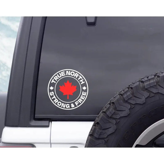 True North, Strong & Free Canadian Car, Maple Leaf Sticker, Elbows Up Sticker, Canadian Pride Vinyl Sticker, Buy Canadian...