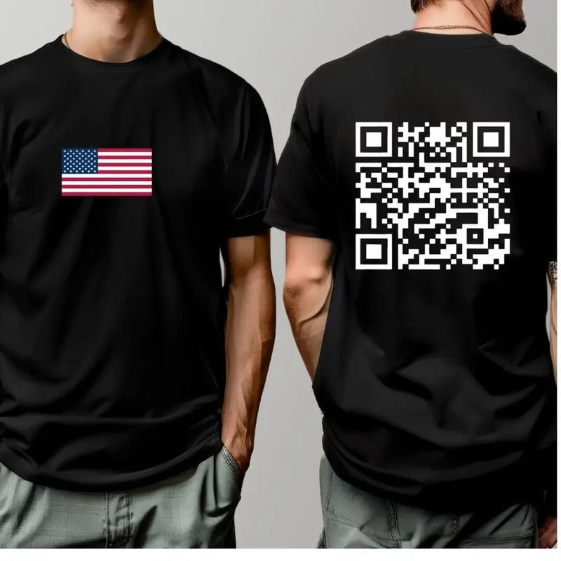 Trum Dance QR Code T Shirt Viral Trum Dance YMCA qr Code Shirt Trum Dance Prank Shirt Back Print Republican Tee Trum...