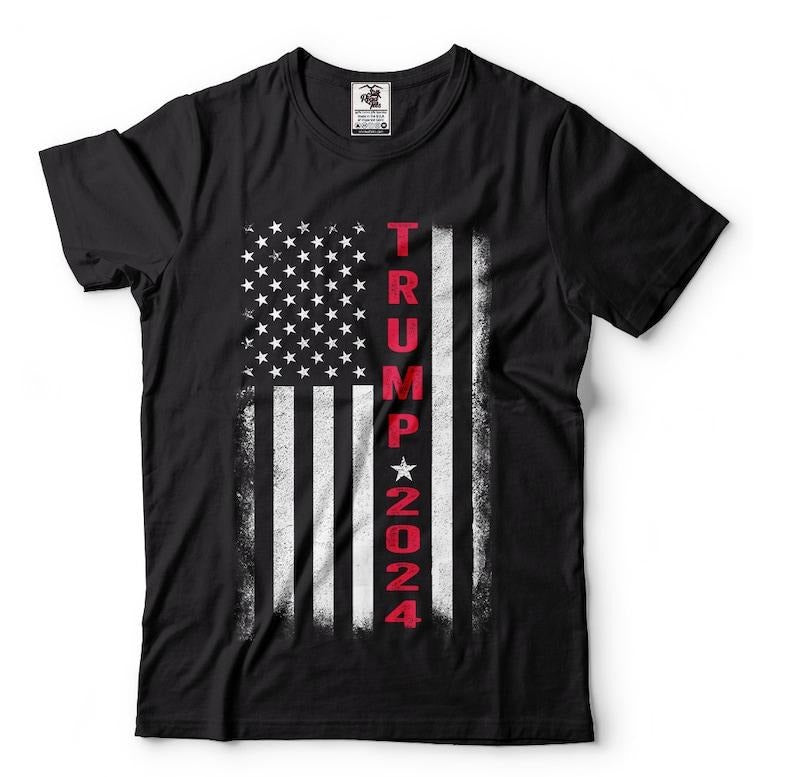 Trump 2024 American Flag Vintage T-Shirt MAGA trump 2024  sweater Hoodie, Sweatshirt | WearSparks.com