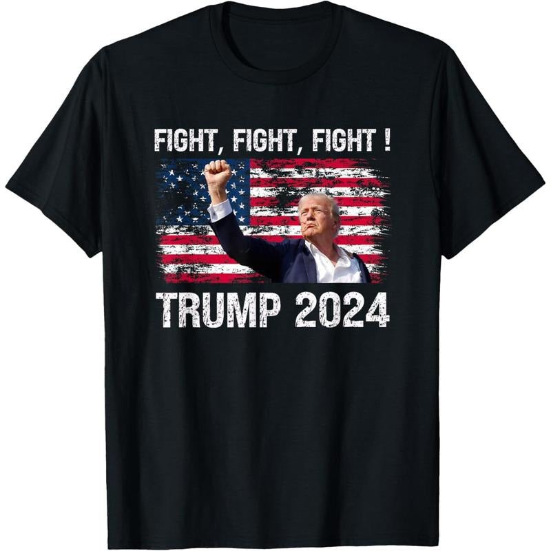 Trump 2024 Fight Fight Fight - Trump President Election 2024 T-Shirt made in usa Hoodie, Sweatshirt | WearSparks.com