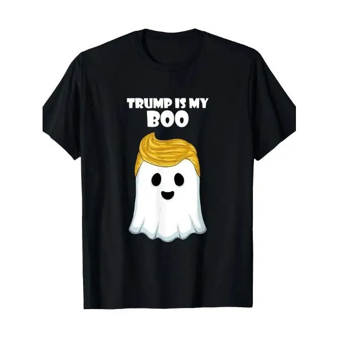 Trump 2024 Hair Funny Ghost Halloween Boo T-Shirt, Men's T-shirt, 220g Made in USA Hoodie, Sweatshirt | WearSparks.com