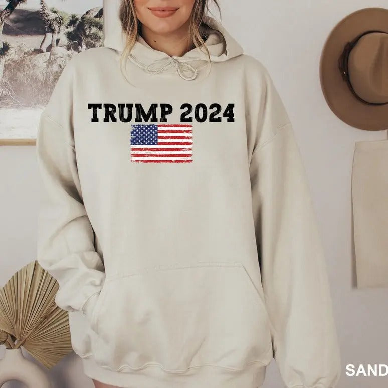 Trump America Flag Hoodie T-Shirts, Sweatshirt | WearSparks.com