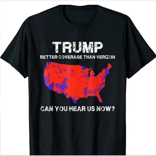 Trump Better Than Verizon Shirt Unisex Cotton Menswear, Can You Hear Us Now Shirt, Trump 45th 47th President 2 Sides Tee,...