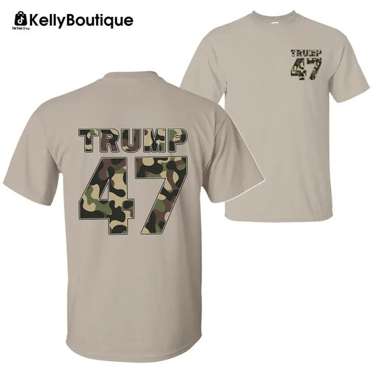 Trump Camo Hunting T-shirt, Trump Won 47th President Election Inauguration Day 2 Sided Graphic Printed Unisex Classic...