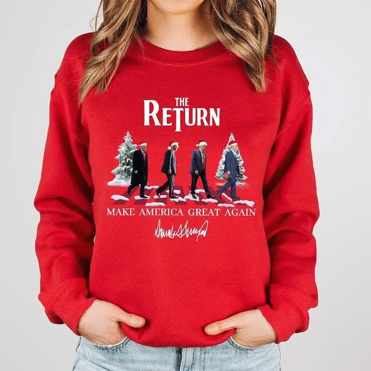 Trump Christmas Sweatshirt, Xmas President sweatshirt, Christmas Trump Gift Lon sleeve Shirt, Trump Christmas Sweatshirt,...