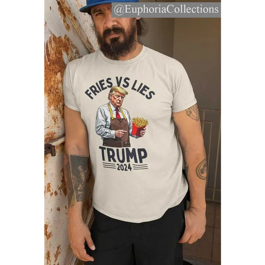 #Trump French Fries Shirt, Fries vs Lies Meme Cringe Funny Tee, President Election T-Shirt , Retro Chic Tee Hoodie,...