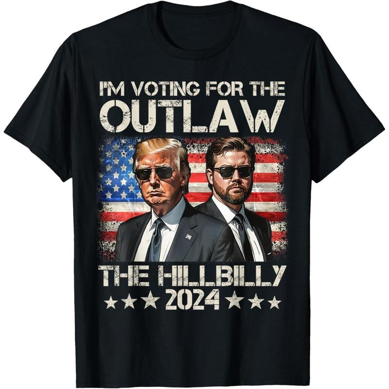 Trump I'm Voting For The Outlaw And The Hillbilly 2024 trump T-Shirt made in usa Hoodie, Sweatshirt | WearSparks.com