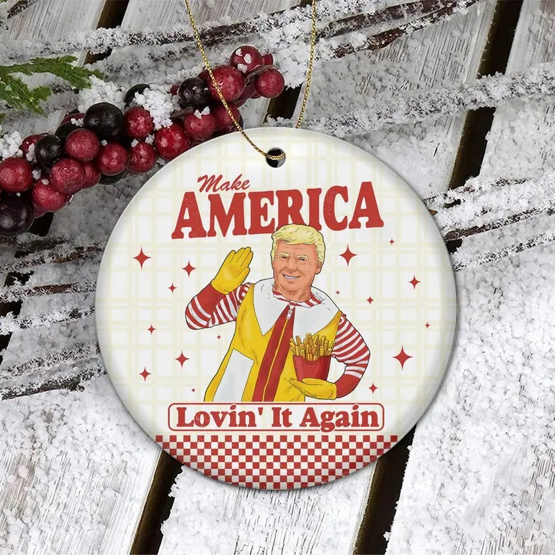 Trump Mac Daddy Ornament, Trump fries making, Trump Ornament, Funny Trump Ornament, Trump Political Ornament, Trump 2024...