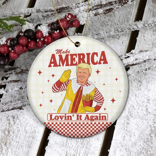 Trump Mac Daddy Ornament, Trump fries making, Trump Ornament, Funny Trump Ornament, Trump Political Ornament, Trump 2024...