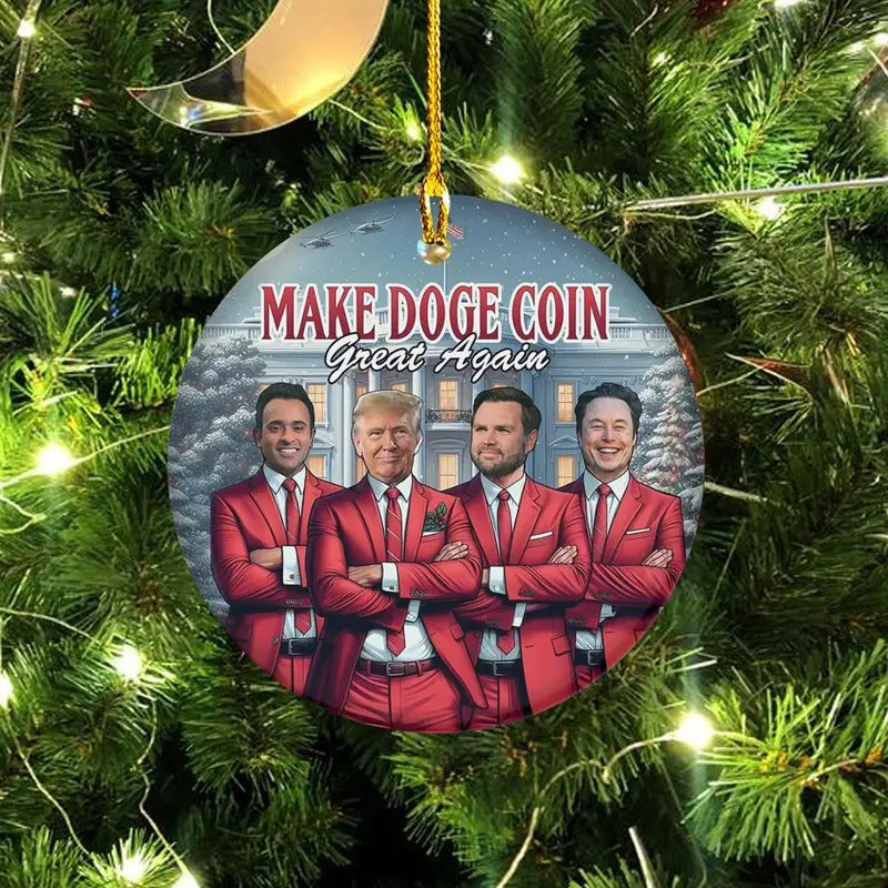 Trump Ornament 2024 Donald Trump Christmas 2024 Ornament Trump Make Doge Coin Great Again Funny 47th President Republican...