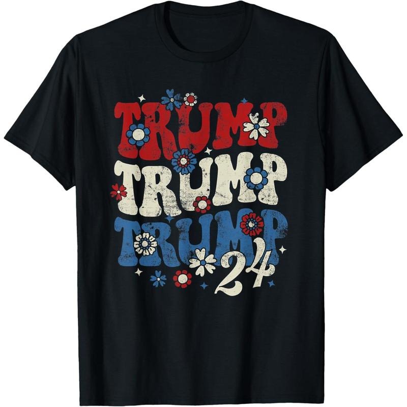 Trump Trump Trump 2024 Retro Groovy T-Shirt made in usa Hoodie, Sweatshirt | WearSparks.com