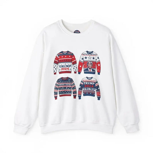 Trump Ugly Christmas Sweater Crewneck Sweatshirt Funny Unique Political Conservative Merch Holiday Gift Idea Matching...