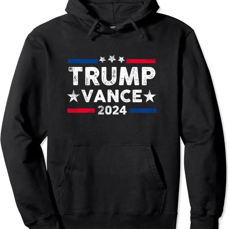 Trump Vance 2024 US Flag Vintage - Election President 2024 Hoodie | Unisex Hooded Sweatshirt T-Shirts | WearSparks.com