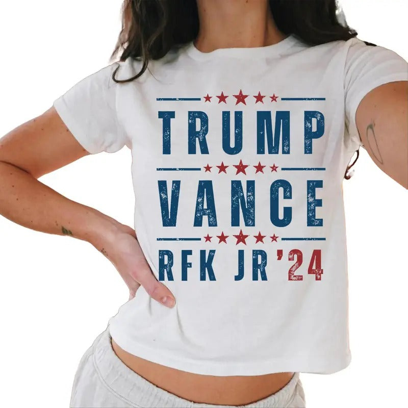 Trump Vance Rfk Jr 2024 Baby Tee, President '24 Baby Tee, American Flag Tee Casual Comfort Hoodie, Sweatshirt