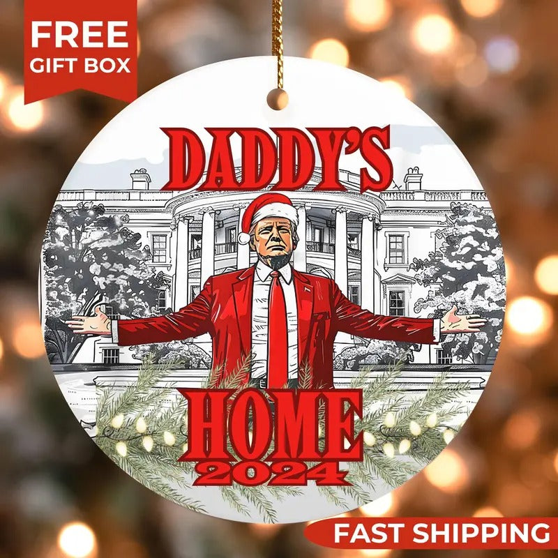 Trump White house Ornament, Trump 2024 Victory Ornament, President 47 Christmas   Ornament, Trump Supporter Christmas...