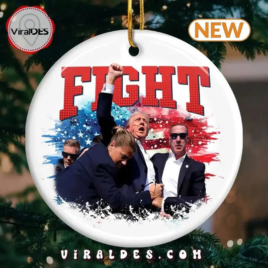 Trump Will Never Stop Fighting Christmas Ornament T-Shirts, Hoodie, Sweatshirt | WearSparks.com