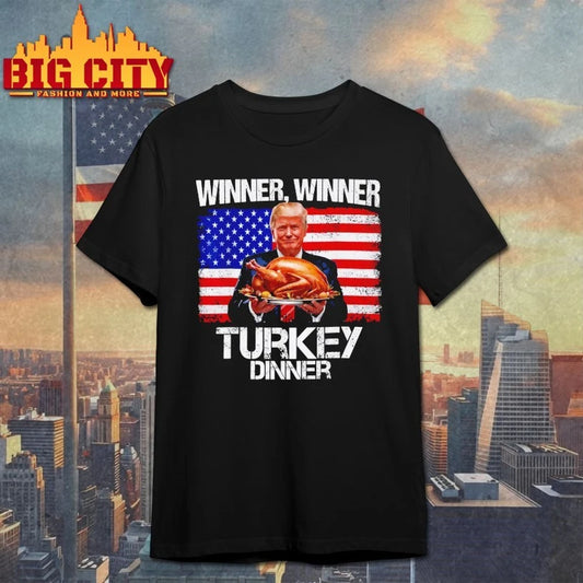 Trump Winner Winner Turkey Dinner Thanksgiving American Flag 2026 shirt