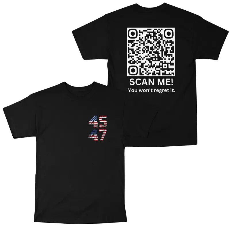 Trump YMCA QR Code Dance Shirt, Trump 2024 Shirt, Trump Vance 45 47 Shirt for Men Women Two Sides MAGA Hoodie, Sweatshirt
