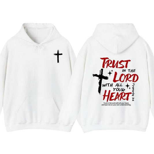 Trust In The Lord With All Your Heart T-Shirt, Hoodie Men's Cross Graphic Tee, 2025 Casual Summer Outfit, Christian Jesus...