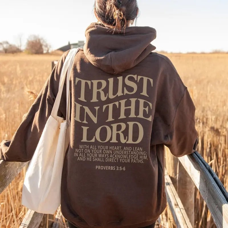 Trust in the Lord Christian Hoodie Jesus Sweatshirt Cotton Menswear Soft Breathable T-Shirts | WearSparks.com