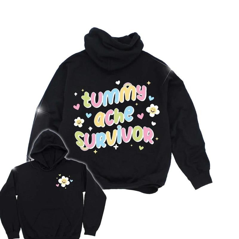Tummy Ache Survivor Pullover Hoodie by Izy with The Funnel Cake Tree T-Shirts, Sweatshirt | WearSparks.com
