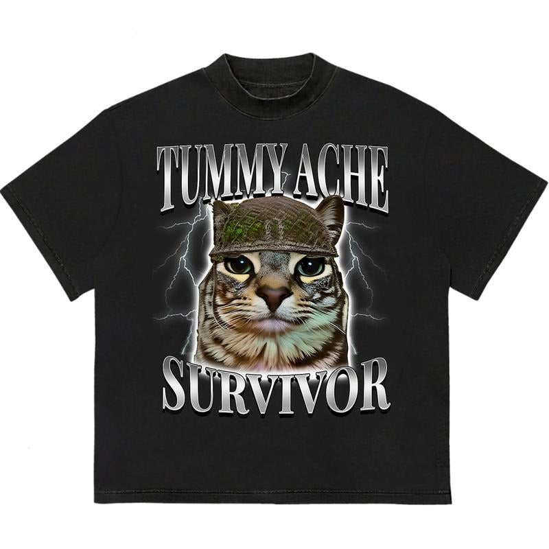 Tummy Ache Survivor T-Shirt Soft Cotton Casual, Comfy, and Stylish Unique Graphic Print for Standout Styl Hoodie, Sweatshirt