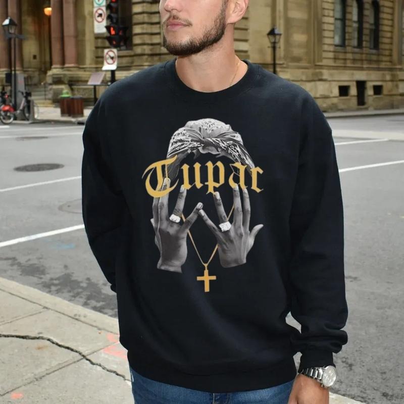 Tupac Graphic Tee, 2pac Shirt, 2pac Sweatshirt, 90s Merch, Rapper Hip Hop 90s Legends Shirt, Unisex Sweater Pullover Tee...