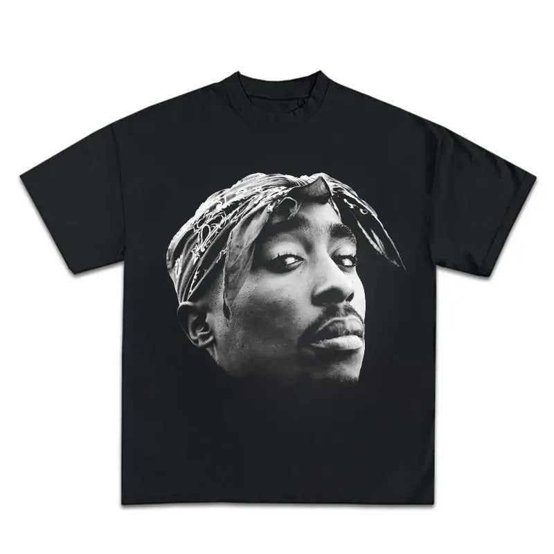 Tupac Portrait T-Shirt, 90s Hip Hop Graphic Tee, Cotton Crew Neck T-Shirt, Unisex Shirt for Men, for Women, Gift for Him,...