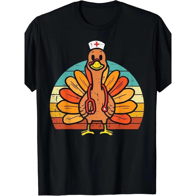 Turkey Nurse Stethoscope Thanksgiving Fall Men T-Shirt Made in USA Hoodie, Sweatshirt | WearSparks.com
