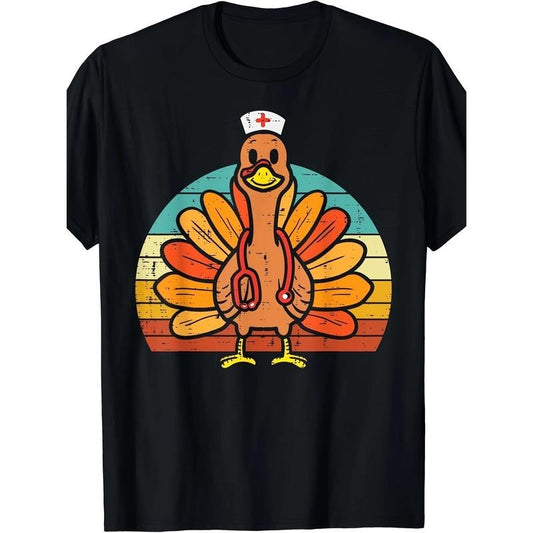 Turkey Nurse Stethoscope Thanksgiving Fall Men T-Shirt Made in USA Hoodie, Sweatshirt | WearSparks.com