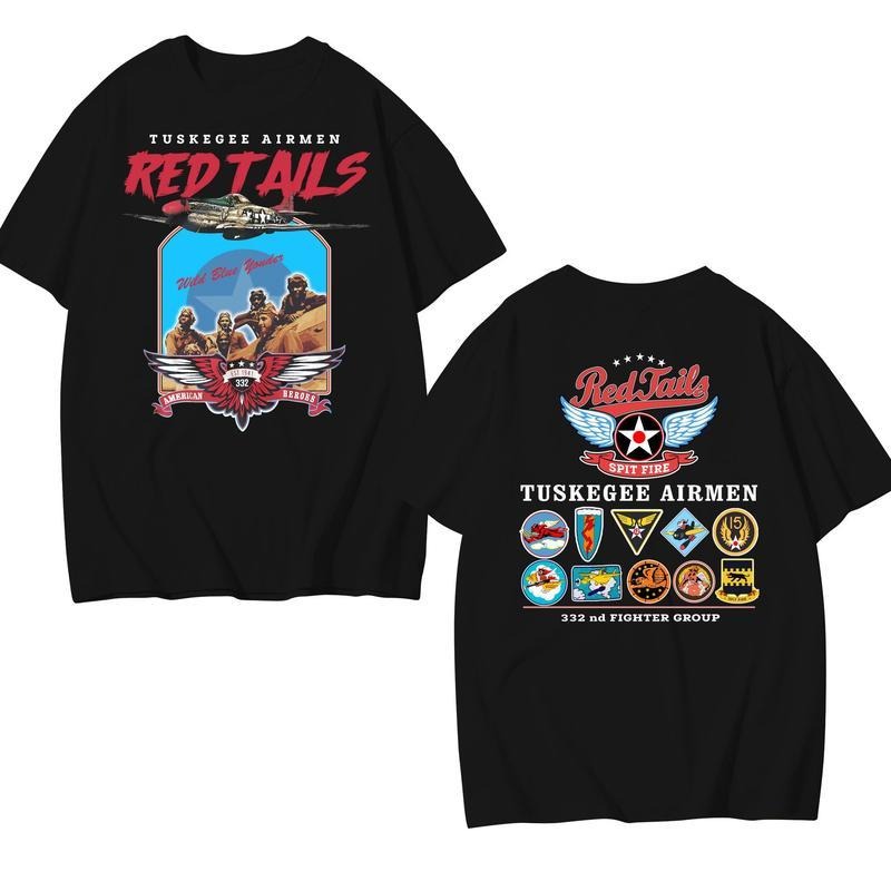 Tuskegee Airmen T-Shirt, Tuskegee Airmen Red Tails Graphic on Short-Sleeve Unisex T-Shirt, Black History T-Shirt, Graphic...