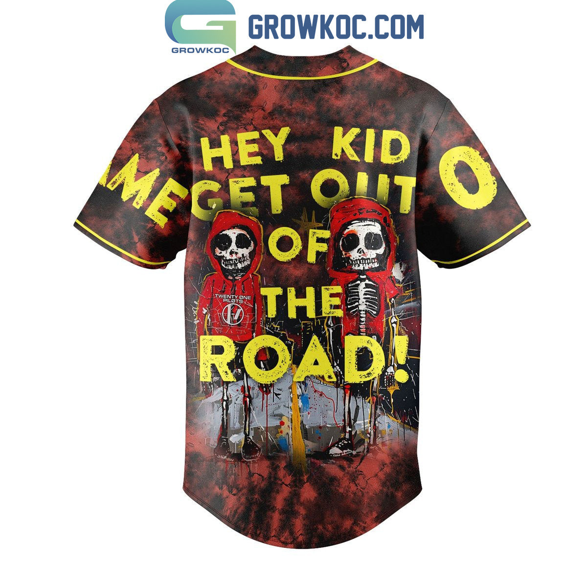 Twenty One Pilots Hey Kid Get Out Of The Road Personalized Baseball Jersey