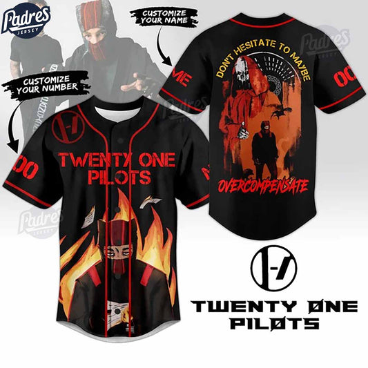 Twenty One Pilots Overcompensate Custom Baseball Jersey - Padres Jersey Oasis: Elevate Your Baseball Style Game... (Image 1)
