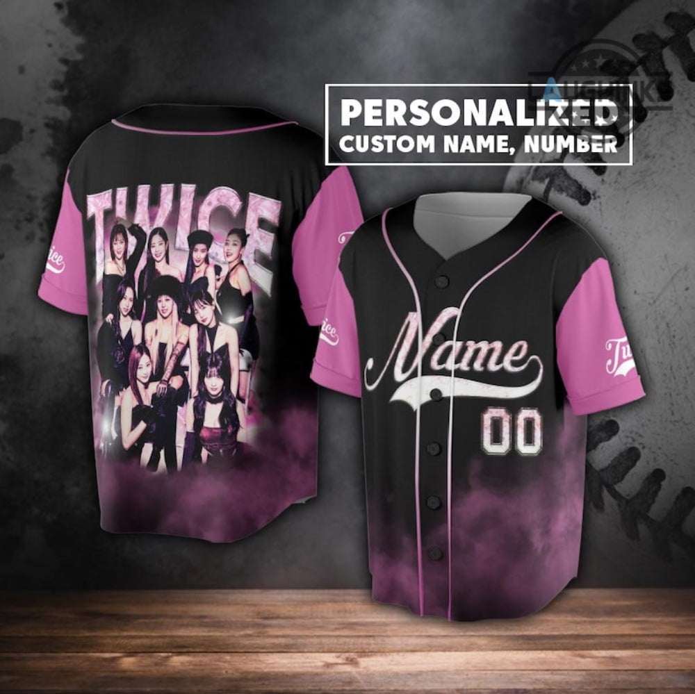Twice Baseball Jersey Shirt Personalized All Over Printed Twice Members Shirt Momo Sana Nayeon Chaeyoung Shirt Twice Logo Shirts Twice As Nine Kpop Full Printed Shirt