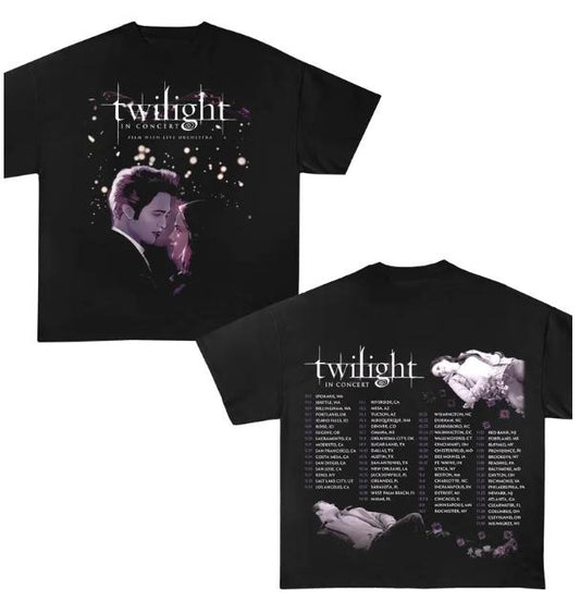 Twilight Tour 2025 Shirt, Twilight in Concert T-shirt, Gift For Book Lover Twilight Saga Comic Retro, Vampires Wolves...