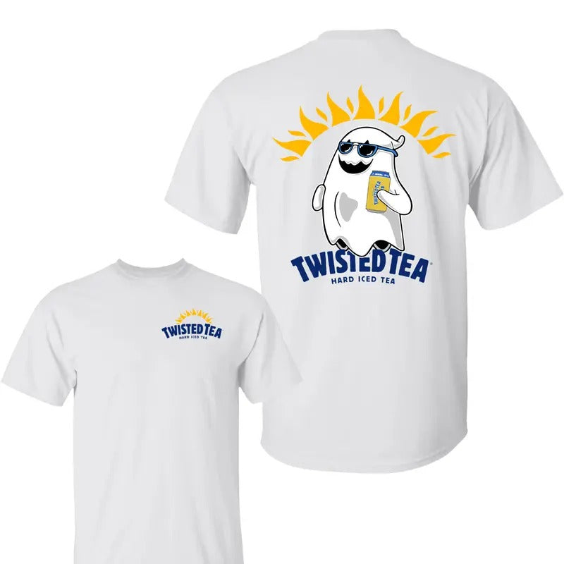 Twisted Tea Ghost Halloween T-Shirt , Twisted Tea Shirt, Halloween Shirt, Unisex Classic Cotton Tee with 2 Sided Graphic...