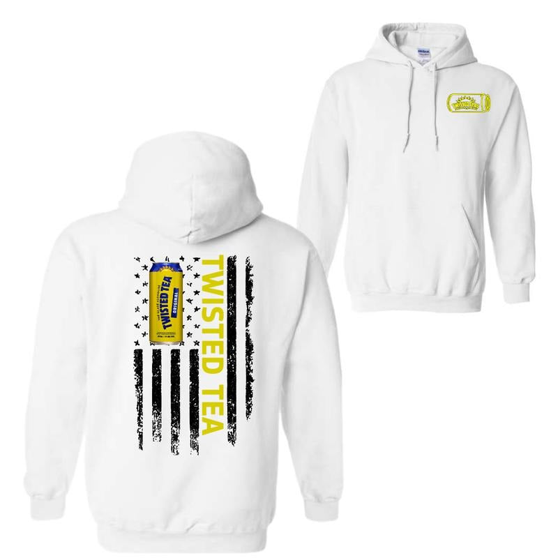 Twisted Tea Logo Flag 2 Sided Hoodie Sweatshirt Shirt, Trendy Casual Wear, Twisted Tea Hoodie For Men And Women