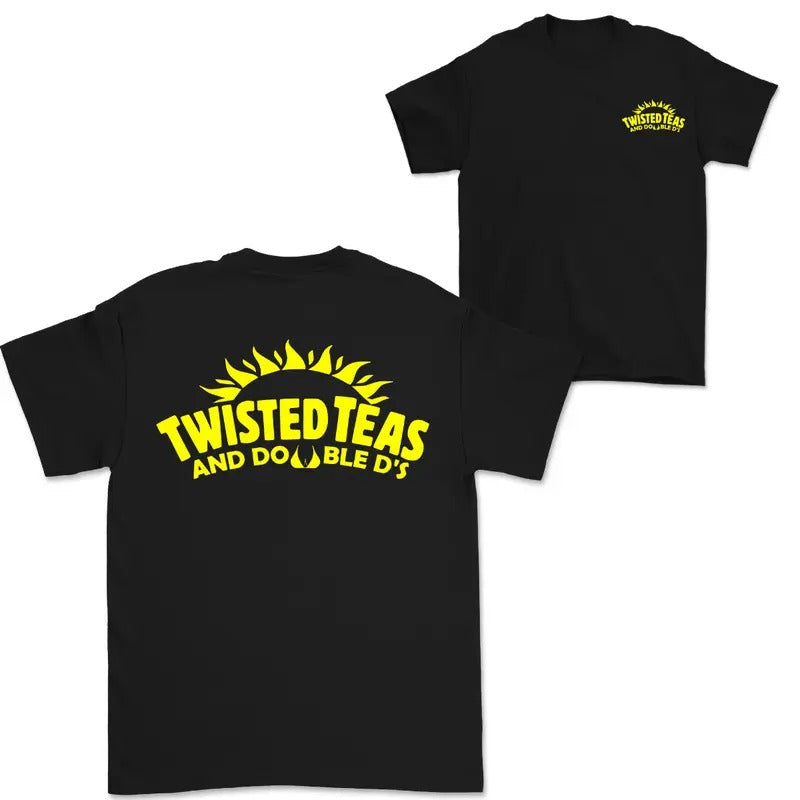 Twisted Teas and Double D's ver2 - 2 Sided - Tshirt Black - For Men - For Women