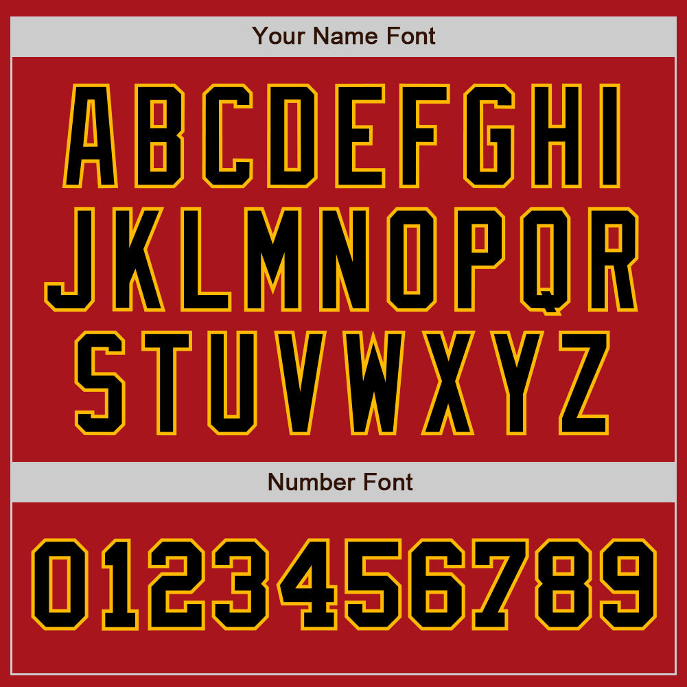 Custom Red Black-Gold Authentic Two Tone Baseball Jersey