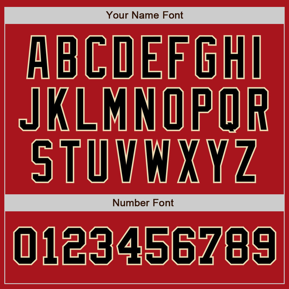Custom Red Black-Cream Authentic Two Tone Baseball Jersey