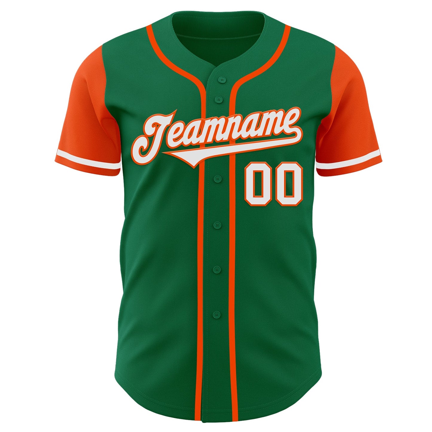 Custom Kelly Green White-Orange Authentic Two Tone Baseball Jersey T-Shirts, Hoodie, Sweatshirt | WearSparks.com (Image 2)