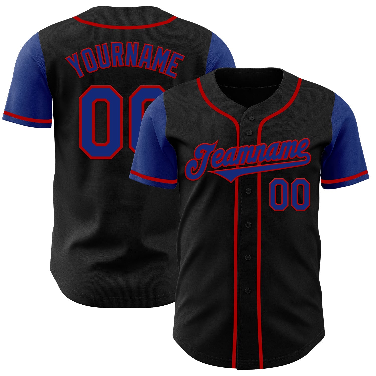 Custom Black Royal-Red Authentic Two Tone Baseball Jersey T-Shirts, Hoodie, Sweatshirt | WearSparks.com (Image 1)