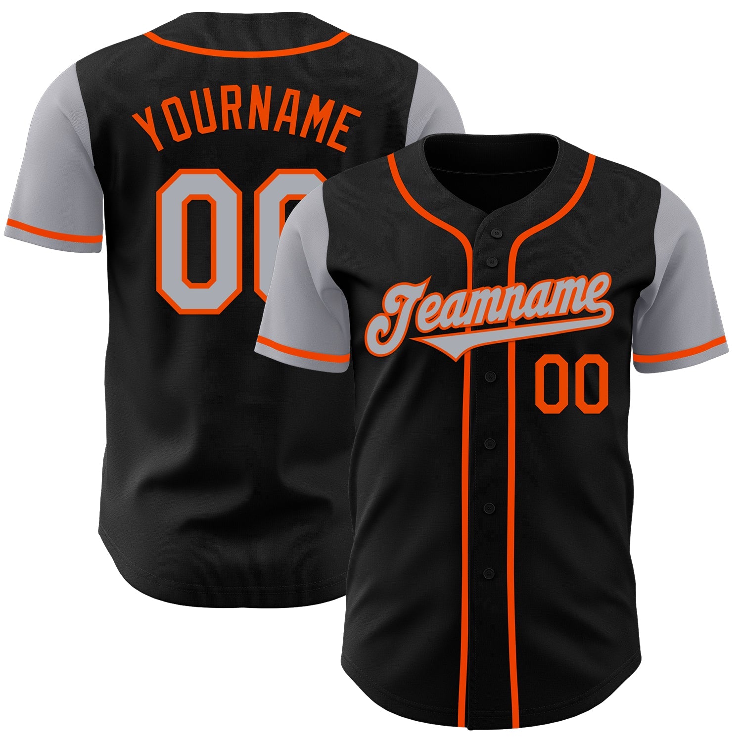 Custom Black Gray-Orange Authentic Two Tone Baseball Jersey T-Shirts, Hoodie, Sweatshirt | WearSparks.com (Image 1)