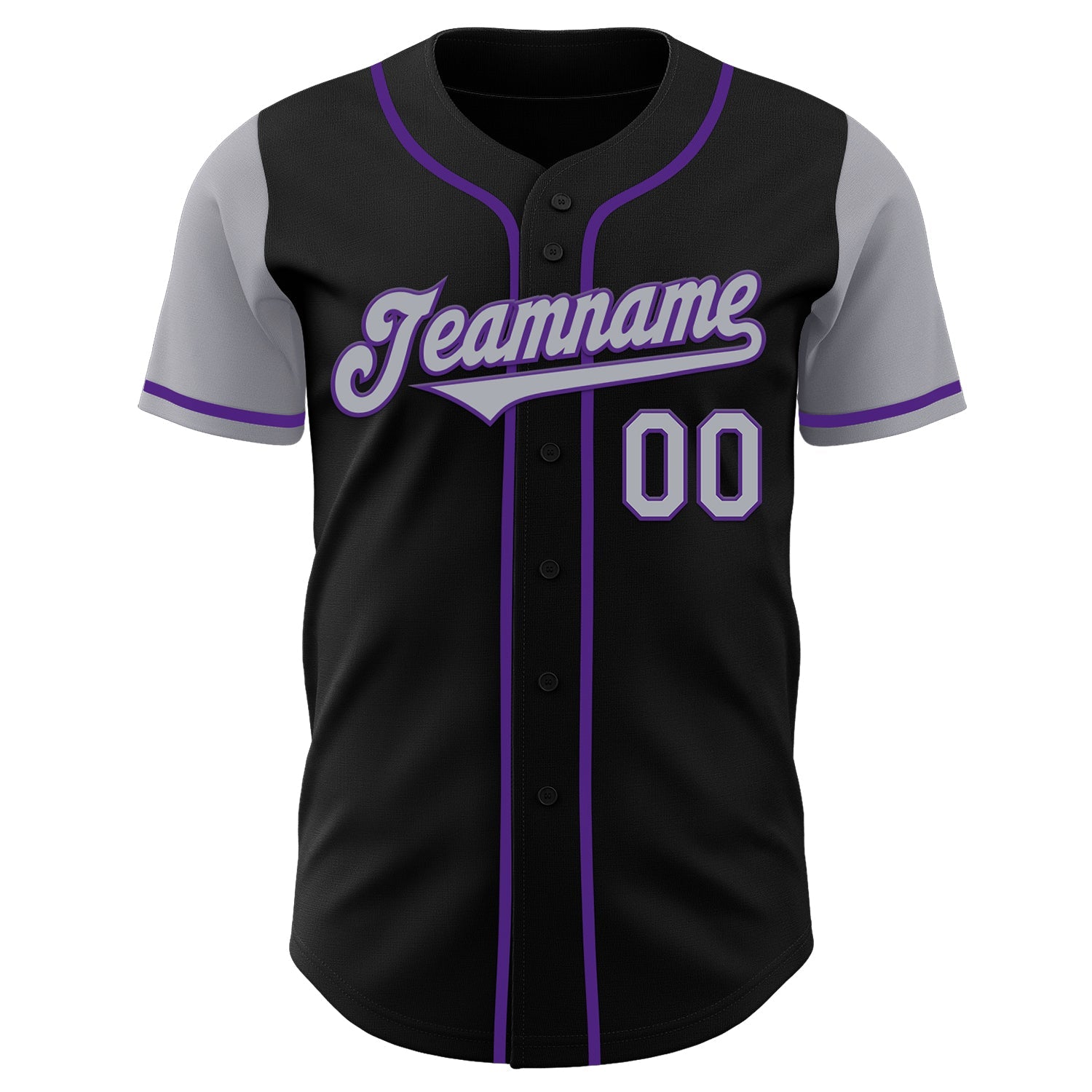 Custom Black Gray-Purple Authentic Two Tone Baseball Jersey T-Shirts, Hoodie, Sweatshirt | WearSparks.com (Image 2)