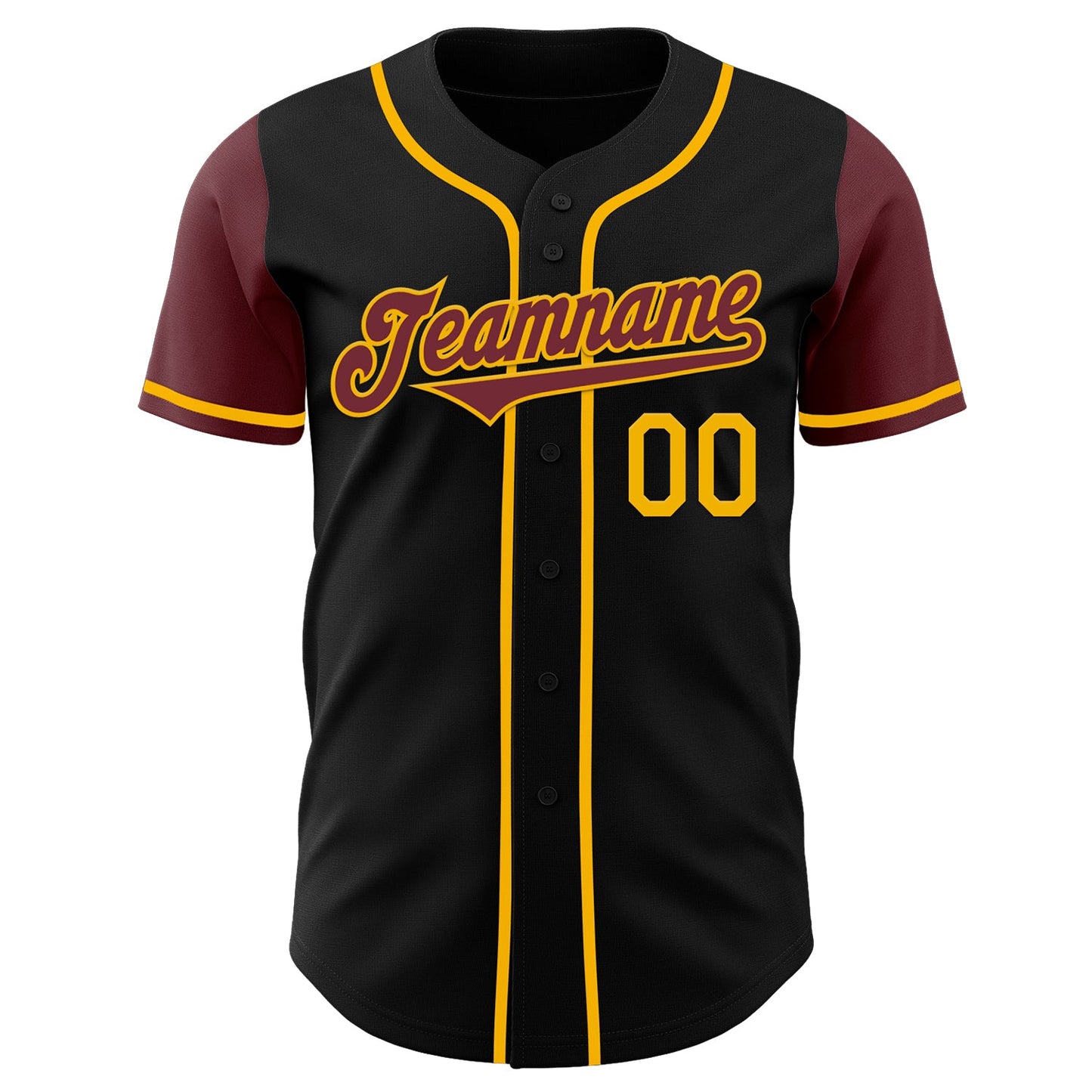 Custom Black Burgundy-Gold Authentic Two Tone Baseball Jersey T-Shirts, Hoodie, Sweatshirt | WearSparks.com (Image 2)