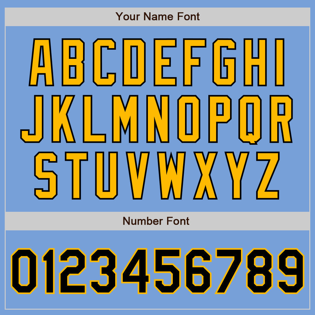 Custom Light Blue Black-Gold Authentic Two Tone Baseball Jersey T-Shirts, Hoodie, Sweatshirt | WearSparks.com (Image 5)