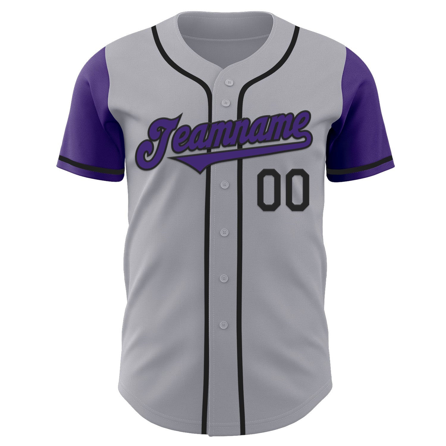 Custom Gray Purple-Black Authentic Two Tone Baseball Jersey T-Shirts, Hoodie, Sweatshirt | WearSparks.com (Image 2)