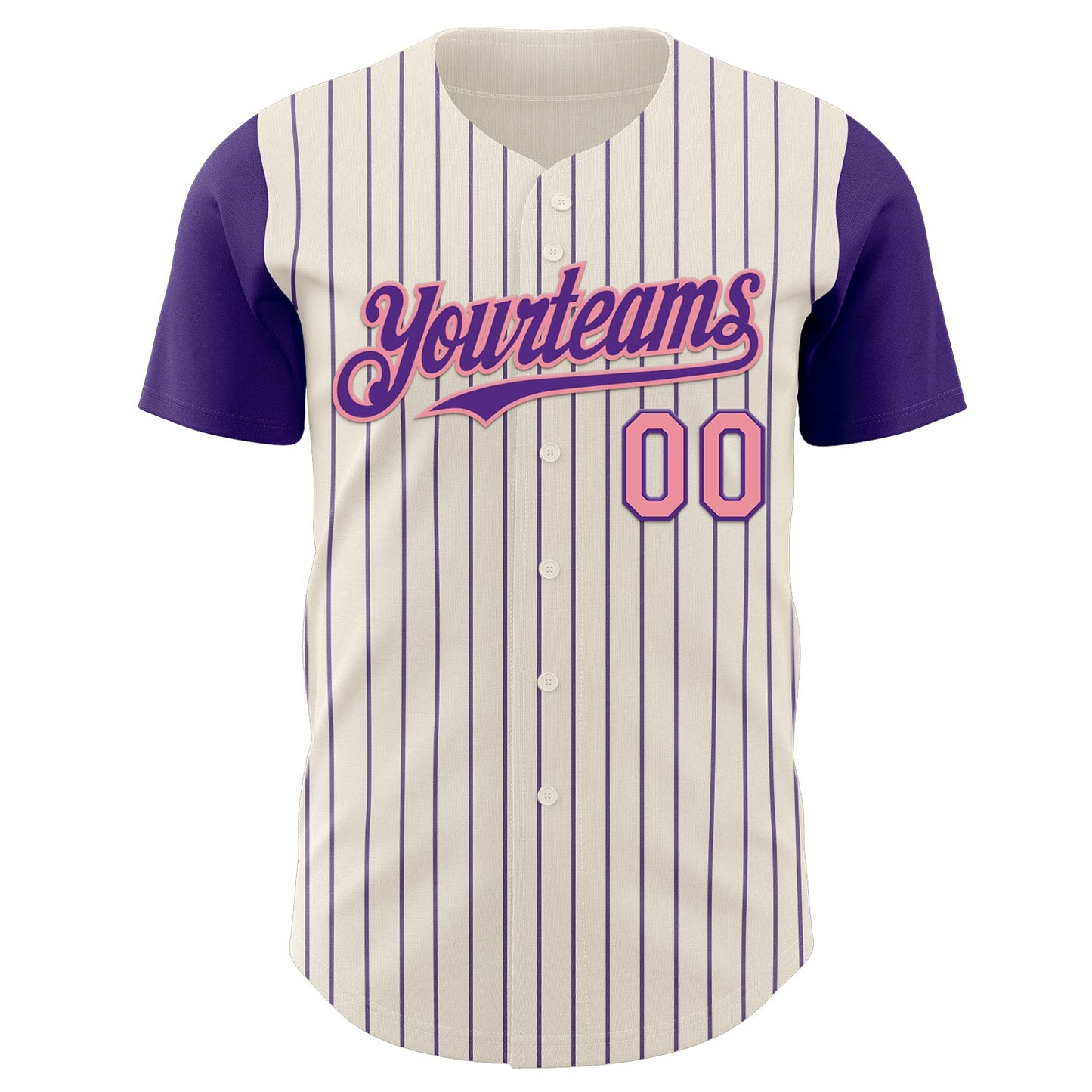Custom Cream Purple Pinstripe Medium Pink Authentic Two Tone Baseball Jersey T-Shirts, Hoodie, Sweatshirt (Image 2)